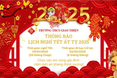 Thông báo lịch nghỉ Tết 2025