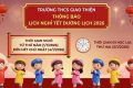 TRƯỜNG THCS GIAO THIỆN THÔNG BÁO LỊCH NGHỈ TẾT DƯƠNG LỊCH 2026