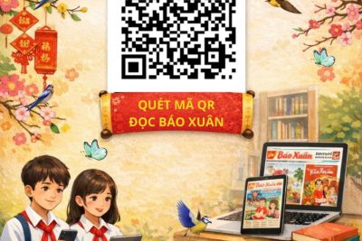 QUÉT MÃ QR – ĐỌC BÁO XUÂN TRỰC TUYẾN CÙNG THƯ VIỆN TRƯỜNG THCS GIAO THIỆN